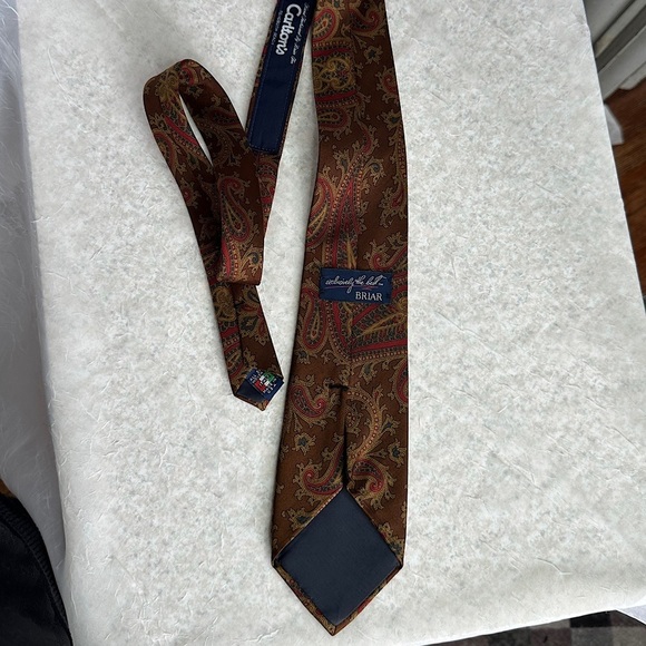 Briar Men’s Silk Tie Vintage Golfer Swing Paisley Print Made In Italy - Picture 10 of 13